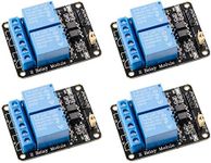 Qunqi 5V 2 Channel 5V Relay Module with Optocoupler Low Level Trigger Expansion Board Compatible with R3 MEGA 2560 1280 DSP ARM PIC AVR STM32 Raspberry Pi (2channel-4pc)