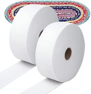 HNZGYB Jelly Roll Fabrics for Quilting,2 1/2 Inch Cotton Blend Fleece Batting On A Roll for Quilts Needle Punched Cotton Batting for Rugs, Purses (2 Rolls) (2 1/2in×100yd)