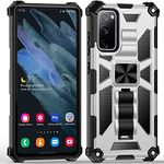 Konyaoo Samsung Galaxy S20 Ultra Rugged Outdoor Protective Case with Stand, Dual Layer Hard PC + TPU Cover Compatible with Samsung Galaxy S20 Ultra - Silver