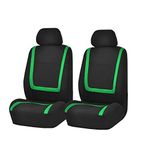 FH GROUP Car Seat Covers Front Set in Cloth-Car Seat Covers for Low Back Car Seats with Removable Headrest,Universal Fit,Automotive Seat Covers,Washable Car Seat Cover for SUV,Sedan,Van Green