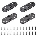 INCREWAY Furniture Hinge, 4 Pcs Zinc Alloy Thick Butler Tray Hinge Black, 180 Degree Sewing Machine Desk Drawer Table Folding Flip Top Hinge with Screws