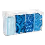 KOEMEHR Hairnet & Shoe Cover Dispenser Disposable Mask Acrylic Storage 4 Containers Plastic Glove Box Holder Clear Standing/Wall Mount Organizing Sanitation Tool - Laboratory, Kitchen & Restaurant