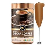 Coffeecurry Decaf Coffee (50 Grams) + Frother - Helps with Better Sleep & Stomach Care | Caffeine-Free Instant Coffee Powder