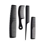 Manicare Family Combs, Pack of 4 Hair Combs, Tail Comb, Pocket Comb, Detangling Comb And Cutting Comb, For All Hair Types And Lengths, Anti-Static, Professional Salon Hairdressing, Barber, Hair Brush