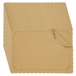 Peohud 200 Pack Disposable Placemats, 10 x 14 Inches Kraft Paper Table Mats, Placemat with Decorative Wavy Edge for Cakes, Desserts, Baked Treat Display