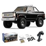 FMS 1/10 RC Crawler FCX10 Chevy K5 Blazer RC Car Officially Licensed RC Car Model RC Pickup Truck Hobby RC Offroad Rock Truck DIG/4WD/FWD 11CH 2.4GHz RC Model Car Remote Control Car for Adults (Black)