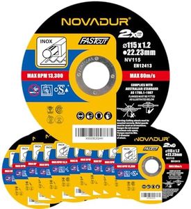 NOVADUR® Disco de corte metal 115 x 1,2 x 22,23 mm Inox para acero inoxidable paquete de 10 unidades | Especial para amoladoras angulares