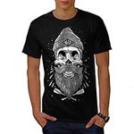 Wellcoda Skull Beard Mens T-Shirt, Detailed Design Print Tee Black XL