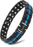 MagnetRX® Ultra Strength Magnetic Bracelet - Magnetic Bracelets for Men - Adjustable Length with Sizing Tool (Blue Line)