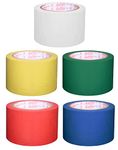 ISAN® Floor Marking Vastu Dosh Remedy/Vastu Correction, Sudhar Tape YELLOW,RED,GREEN,BLUE,WHITE Colour 72mm (3" Approx) Width X 17m Length Non-Abresive PVC (Vinyl) Tape (1 Pc. Each)