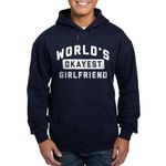 CafePress World's Okayest Girlfriend Hoodie (Dark) Men's Dark Hooded Sweatshirt Hoodie Navy