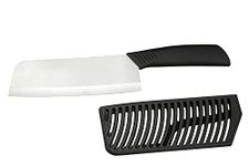 Ceramic Knife Big Size. White Blade with Cover.Ceramic Chopper 6 Inches Blade Professional Butcher Knife. Modern Kicthen Knife for Vegetable and and Meat Cutting.Latest Meat Cleaver Knife.