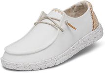 Hey Dude Women's Wendy Chambray Moc Toe Shoes, White Sand, 5 UK