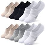 6 Pairs Invisible Ankle Trainer Socks Womens, Multicolor No Show Low Cut Casual Socks, Non Slip Cushioned Socks for Ladies and Girls Sneaker Canvas Shoes 6-8