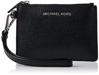 Michael Kors Womens Mercer Pebble Leather Coin Purse Wallet, Black