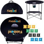 Fishbowl USA: The Ultimate Bag Toss Yard Game - Portable Game Set Lawn & Beach for Family and Adults - Includes 12 Bags, Collapsible Base, Game Board, Case & Rules - Outdoor Games - Cornhole Set