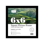 6x6 Inch Black Square Thin Photo Frame Wall Mountable and Freestanding Thin Picture Frame Standard Square Photograph Size, 6" X 6"(15.2 X 15.2cm)