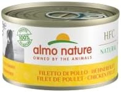 almo nature Comida Húmeda para Perros Natural de Pollo (24 latas x 95 g). Alimento para Perros Monoproteíco Enlatado HFC Cuisine. Snack Complementario sin Gluten.