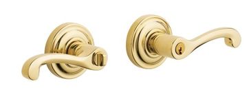 Baldwin 5245.003.LENT Classic Lever Keyed Entry Set, Lifetime Polished Brass by Baldwin