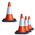 Large High Visibility Self Weighted Wind Resistant Portable Heavy Duty Reflective Orange Safety Traffic Cones 75cm (1)