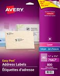 Avery 1/2" x 1-3/4" Clear Rectangle Address Labels with Easy Peel for Laser/Inkjet Printers, Glossy Clear, Rectangle, 800 Labels, Permanent (7667) Made in Canada