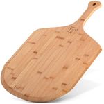 Zulay (Medium 12") Authentic Bamboo Pizza Peel Wood - Natural Bamboo Pizza Paddle with Easy Glide Edges & Handle for Baking - Medium Wood Pizza Peel for Transferring & Serving