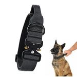 Tactical Dog Collar - Dog Collar Large, Medium - Adjustable Nylon K9 - Heavy Duty Collar with Handle, Adjustable Nylon K9 Quick Release Metal Buckle - Soft Padded for Comfort (M/L/XL)