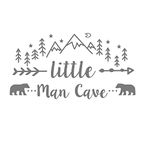 Quanyuchang Little Man Cave Wall Decals Tribal Mountain Woodland Nursery Decor Bear Decal Arrow Man Cave Stickers for Kids Room Nursery Bedroom Wall Art Murals Removable Boys Wallpaper