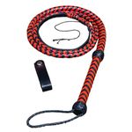 6 feet Long 12 Plait Genuine Real Leather Bull Whip Heavy Duty Red & Black