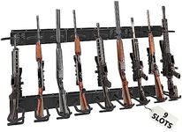 KORETECH Gun Racks 9 Slots, Gun Wall Mount Heavy Duty Indoor, Adjustable Rifle Storage Rack with Soft Padding Gun Shelf