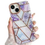 MVYNO Premium Gorgeous Floral iPhone 14 Cover | Pretty Beautiful Protective Case for Women & Girls (Hard Silicone, iPhone 14, Purple)