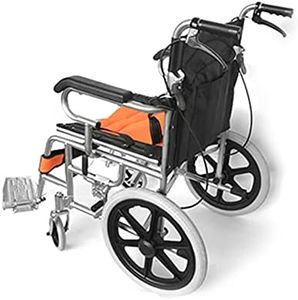 ZHIHE SOLID TYRE light weight FOLDABLE steel WHEELCHAIR With Four Brakes, Black and Orange