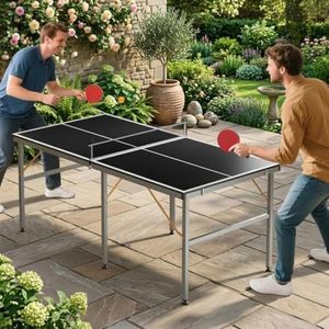 6x3ft Mid-Size Professional Portable Folding Ping Pong Table