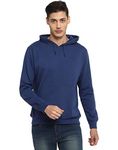 Alan Jones Clothing Men's Cotton Solid Full Sleeves Hoodies (Cobalt Blue_L)