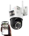 ZOSI 4MP+4MP Dual-Lens WiFi Outdoor Camera, Dual View Wireless CCTV Camera Home Indoor Security with Color Night Vision, Person/Vehicle Detection, Auto Tracking, Customized Voice Alerts, C298 Pro