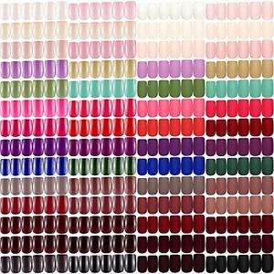 1344 Pieces 56 Sets Medium Square Press on Nails Medium Glossy Square Fake Nails Medium Matte Square Artificial Nails for Nail Salon Art DIY Decoration Supplies, 2 Style