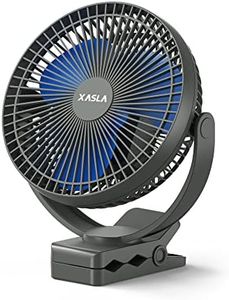 10000mAh Portable Rechargeable Clip on Fan, 8 inch Battery Operated Fan, 24 Hours Work Time, 4 Speeds Personal Fan, Ideal for Outdoor Camping Golf Cart Home Office Blue