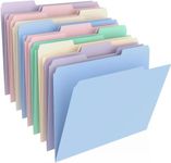 HABGP 9 Pcs Manilla Folders 8.5 x 11 Inch, 1/3-Cut Tab Colored File Folders Letter Size, Plastic Folders Aesthetic, School Business Office Manila Folders for Documents Paper