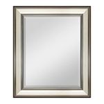 MCS 16 by 20 inch Ridged Mirror, Outside Dimension is 21 by 25 inches, Finish 20578, 21 x 25 in, Two-Tone Warm Pewter and Silver