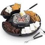 Kusini Smores Maker Tabletop Indoor - Flameless Electric Marshmallow Roaster – 4 Detachable Trays & 4 Roasting Forks – Gift Set & Date Night Idea. Movie Night Supplies & Housewarming Gift