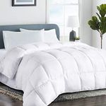 COHOME 2200 Series Full Cooling Comforter Down Alternative Quilted Duvet Insert with Corner Tabs - All Season Reversible Soft Luxury Hotel Comforter - Breathable - Machine Washable - White