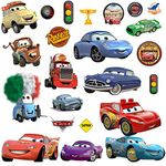 Colourful Cars 3 Cartoon Wall Stickers for Bedrooms Boys and Girls Mural Decal