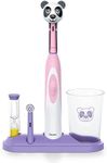 Beurer TB10 Kids Electric Toothbrush Kit - Fun Polly The Panda Cap with 2 Extra-Soft Brush Heads to Help Remove Plaque, 2 Minute Timer, and Rinse Cup, BPA-Free, Safe for Ages 3+