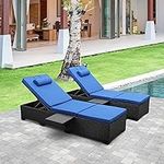 Outdoor PE Wicker Chaise Lounge - 2