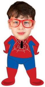 ASSIALL Almohada Facial Personalizada Mini Me Cojines con Forma Personalizada Impresión 3D a Doble Cara Almohada de Felpa Regalo del Ornamento del Coche del Sofa (Spiderman)