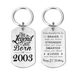 Yobent 21st Birthday Gifts for Him Men 2003, Happy 21st Birthday Keychain, 21 Year Old Birthday Gifts for Her Women?The Legend was Born in 2003