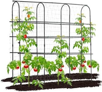 OTOSUNNY Garden Trellis for Climbing Plants Outdoor, 6 FT Tall Arch Tunnel, Metal A-Frame Netting Vegetable Fruit Flower, Cucumber Trellis Garden Raised Bed, Black (Garden Trellis MJ-HPZZ)