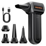 WOLFBOX MF60 Compressed Air Duster -110000RPM Super Power Electric Air Duster, 3-Speed Adjustable Rechargeable Cordless Air Blower with Fast Charging for PC Keyboard Cleaning, Car, Home, 5 Nozzle