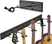 Guitar Wall Mount Hangers, Guitar Display Rack with 5 Rotatable Steel Hook for Guitars, Bass, Mandolin, Banjo, Ukulele