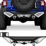 OEDRO Rear Bumper Combo Compatible with 2018-2025 Jeep Wrangler JL & Unlimited JLU (2/4 Doors),Off Road Full Width with Hitch Receiver & D-Rings & Paintable Armor